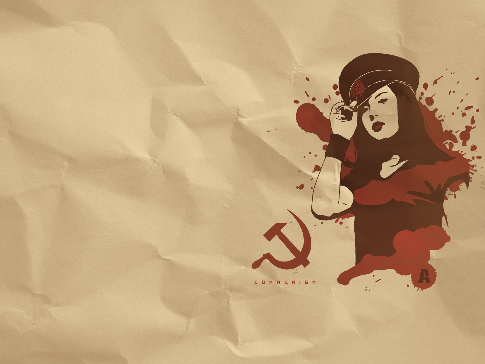 Обои девушка, серп, молот, коммунизм, фуражка, girl, hammer, communism, cap разрешение 1920x1200 Загрузить