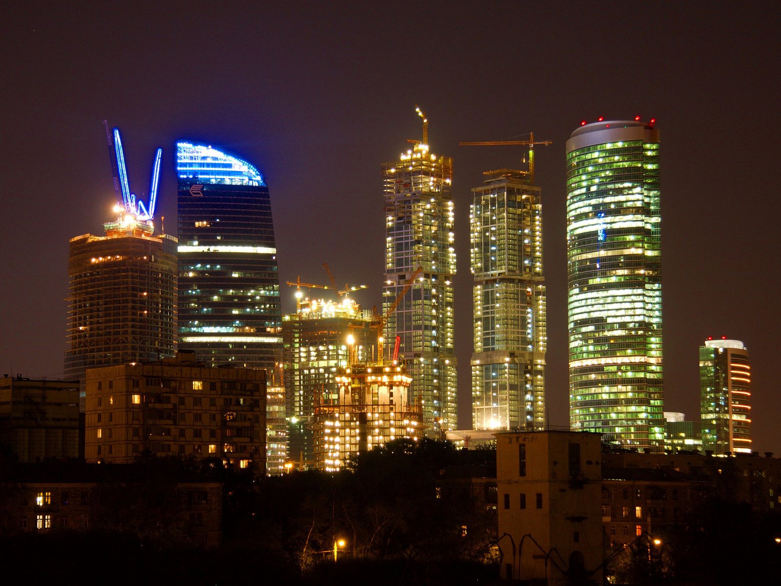 Обои ночь, москва, москва сити, night, moscow, moscow city разрешение 3811x2472 Загрузить