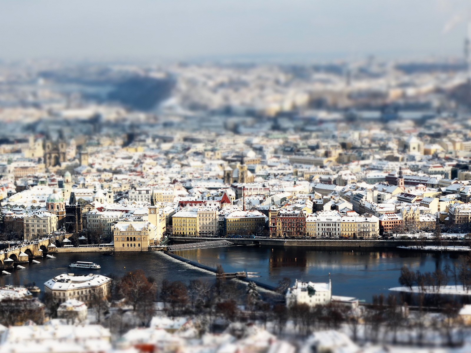 Панорама Дрездена зимой
