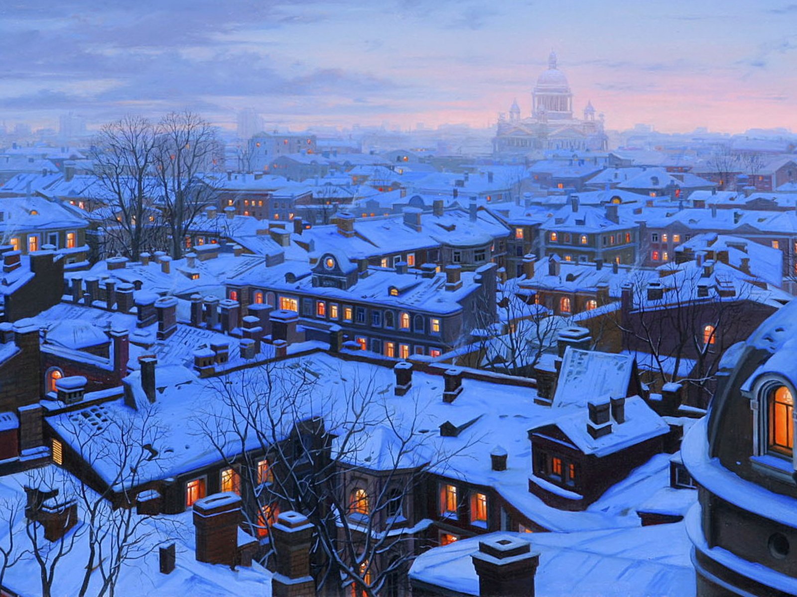 Обои санкт-петербург, живопись, saint petersburg, painting разрешение 2560x1600 Загрузить