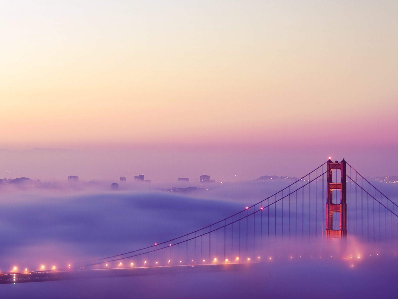 Обои утро, туман, сан-франциско, morning, fog, san francisco разрешение 2560x1600 Загрузить