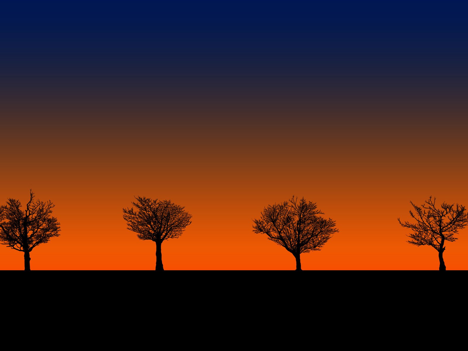 Обои деревья, закат, силуэты, trees, sunset, silhouettes разрешение 2560x1600 Загрузить