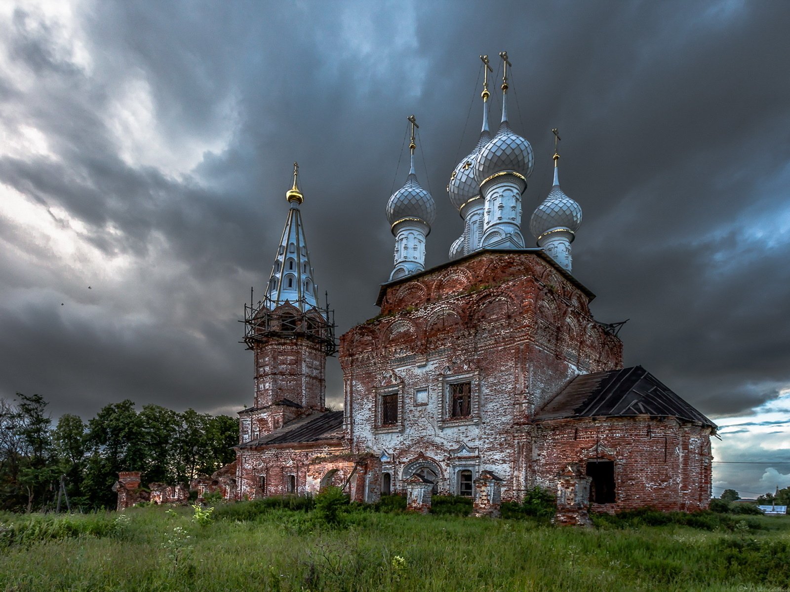 Обои церковь покрова пресвятой богородицы, дунилово, the church of the intercession of the blessed virgin mary, dunilovo разрешение 1920x1200 Загрузить