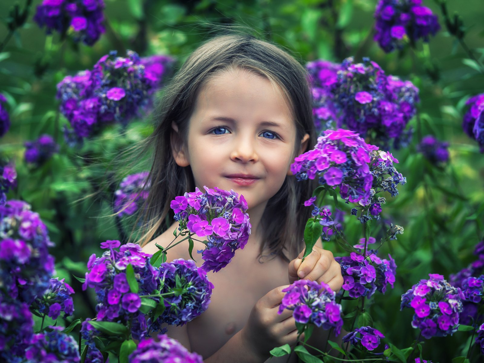 Обои цветы, портрет, взгляд, дети, девочка, flowers, portrait, look, children, girl разрешение 2000x1335 Загрузить