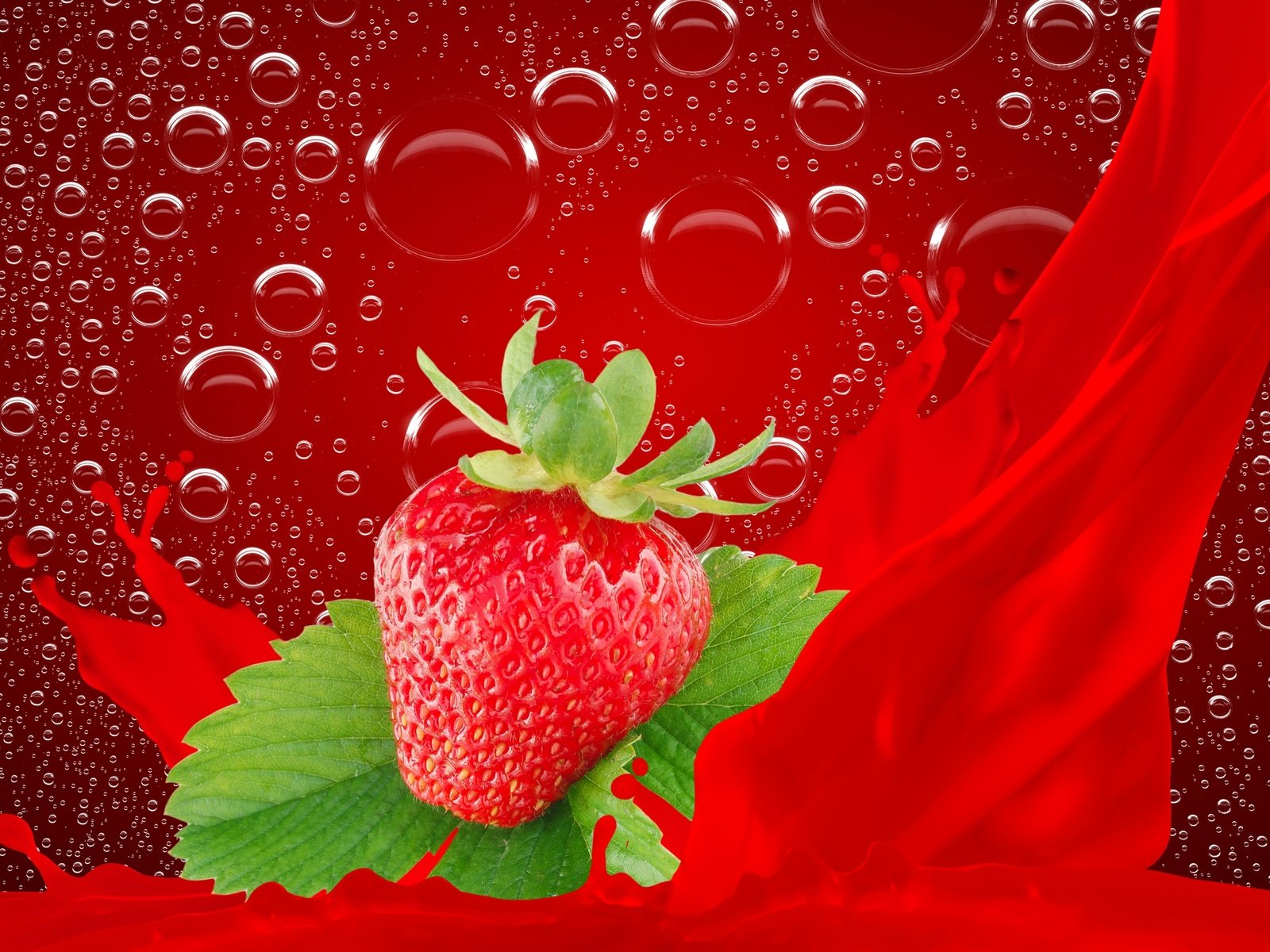 Обои ягода, клубника, пузыри, berry, strawberry, bubbles разрешение 2880x1921 Загрузить