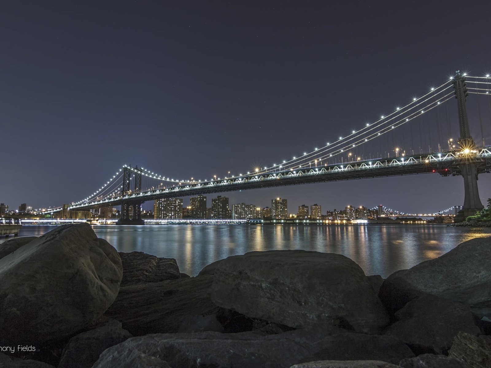 Обои ночь, огни, река, мост, город, night, lights, river, bridge, the city разрешение 2048x1365 Загрузить