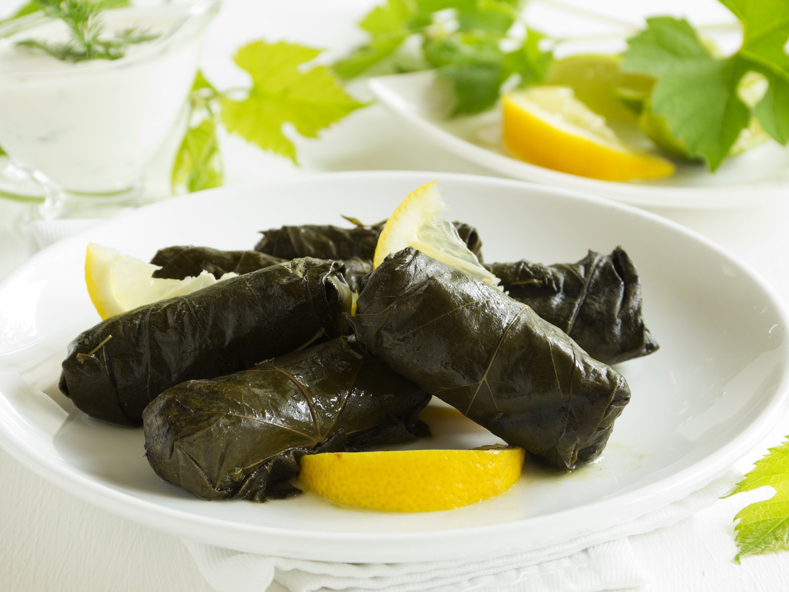 Обои голубцы, stuffed grape leaves, turkish and greek cuisine, долма, в виноградных листьях, cabbage rolls, dolma, grape leaves разрешение 5184x3456 Загрузить