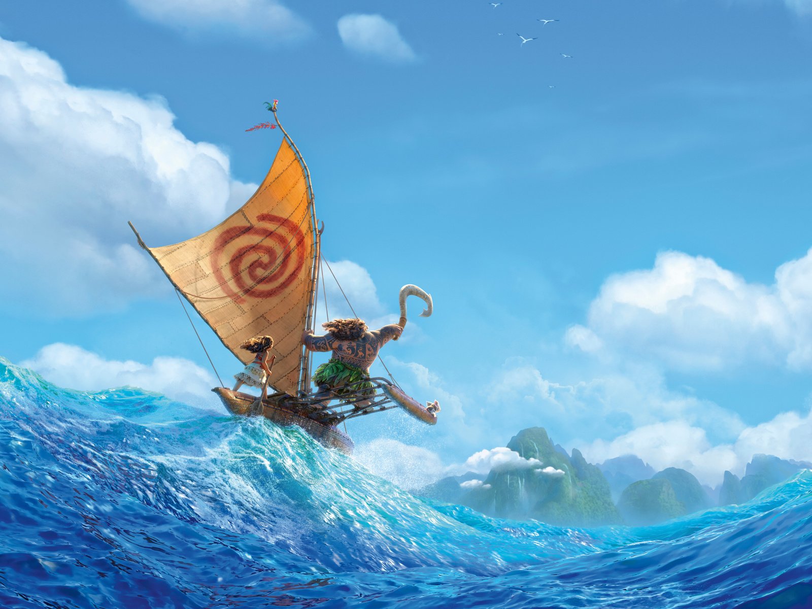 Обои дисней, моана, мауи, disney, moana, maui разрешение 3840x2400 Загрузить