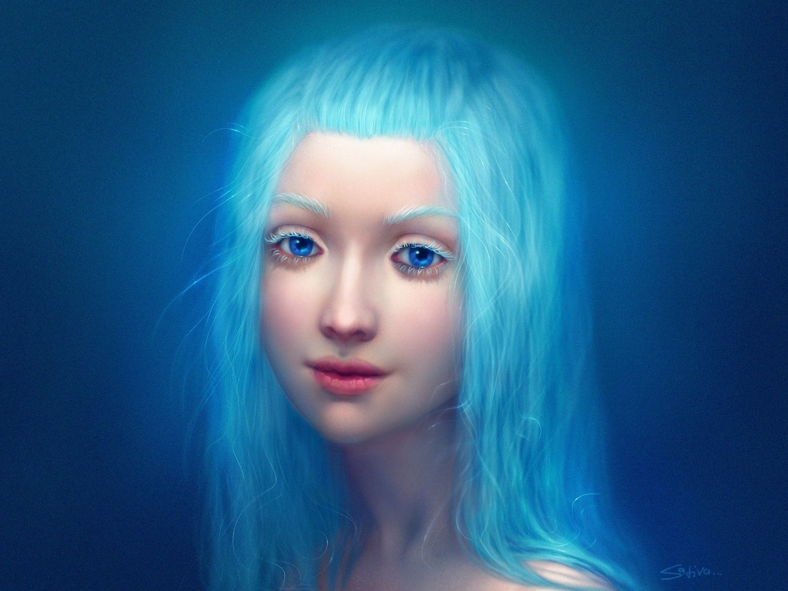 Обои девушка, взгляд, волосы, лицо, синие волосы, girl, look, hair, face, blue hair разрешение 1920x1311 Загрузить