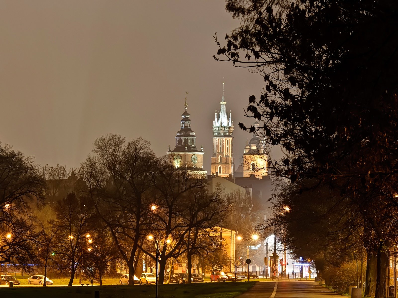 Обои ночь, деревья, фонари, огни, замок, польша, краков, wawel, night, trees, lights, castle, poland, krakow разрешение 3011x2000 Загрузить