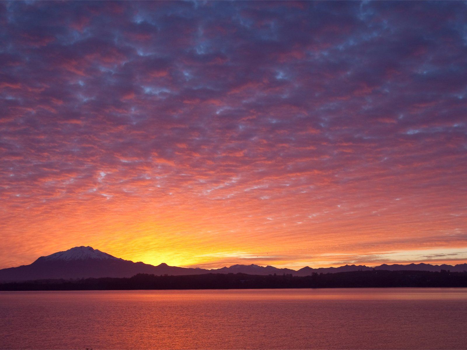 Обои небо, вечер, закат, чили, пуэрто-варас, puerto varras, the sky, the evening, sunset, chile, puerto varas разрешение 2560x1600 Загрузить