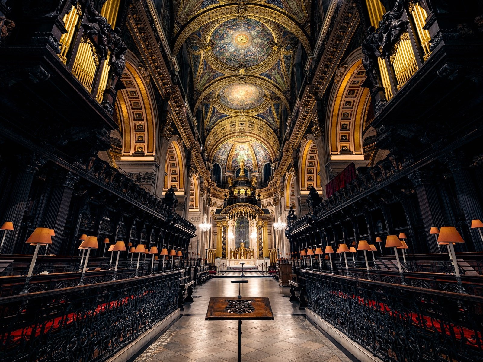 Обои лондон, англия, архитектура, религия, неф, собор святого павла, london, england, architecture, religion, the nave, st. paul's cathedral разрешение 2048x1286 Загрузить