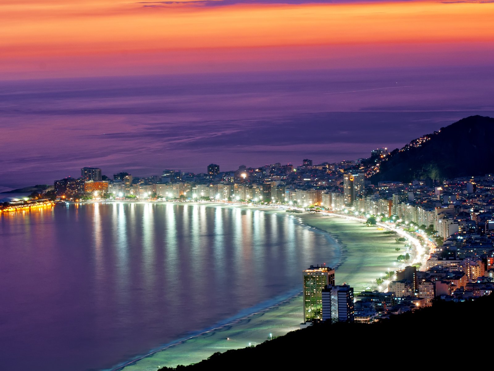 город, бразилия, рио-де-жанейро, пляж копакабана, beach, the city, brazil, ...