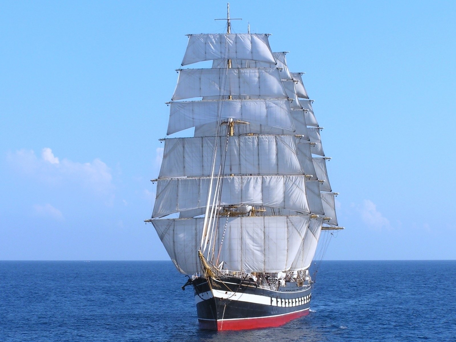 Обои море, корабль, парусник, на ходу, барк, sea, ship, sailboat, on the go, bark разрешение 1920x1200 Загрузить