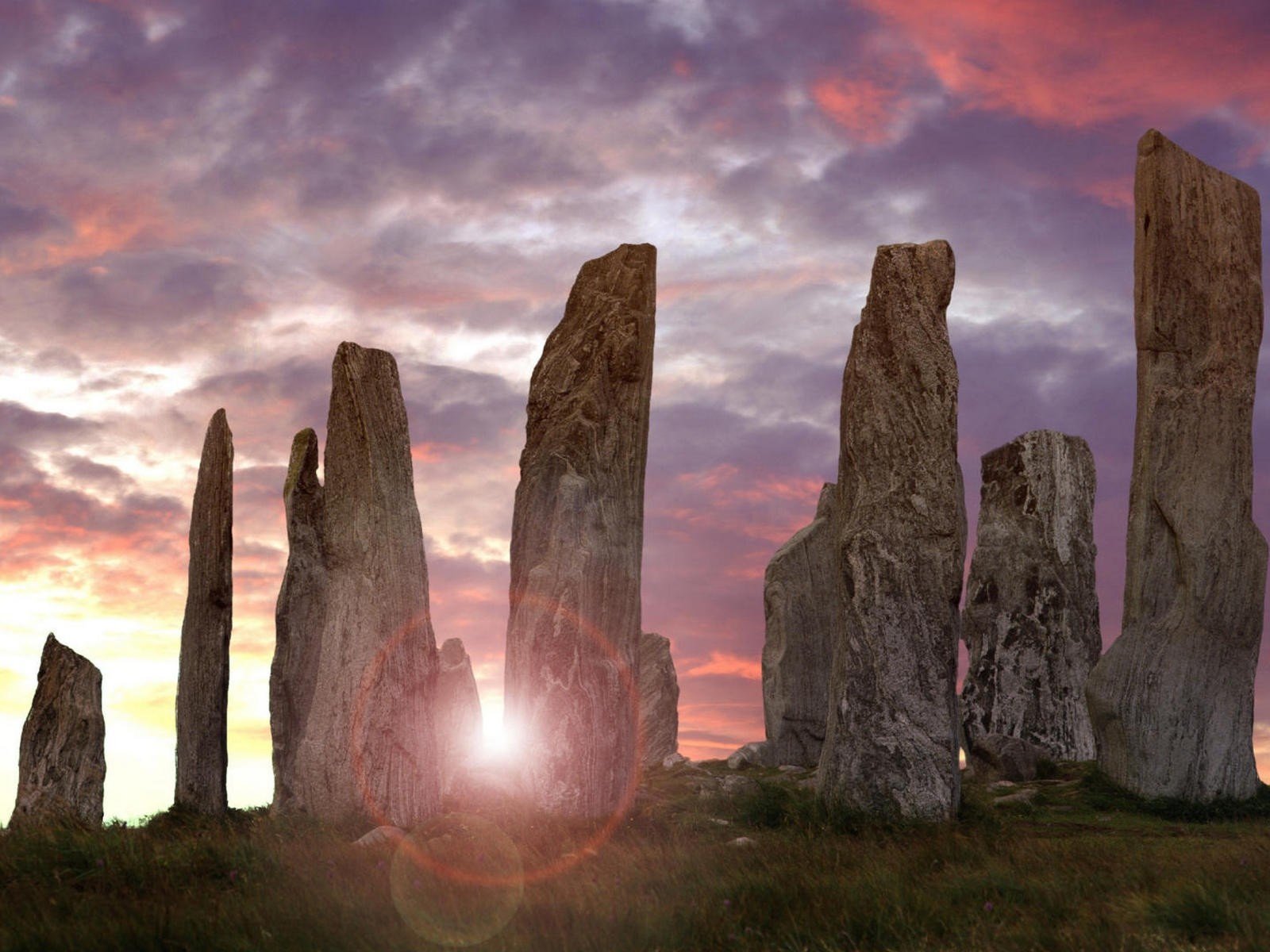 Обои природа, камни, утро, рассвет, шотландия, калланиш, nature, stones, morning, dawn, scotland, callanish разрешение 1920x1200 Загрузить