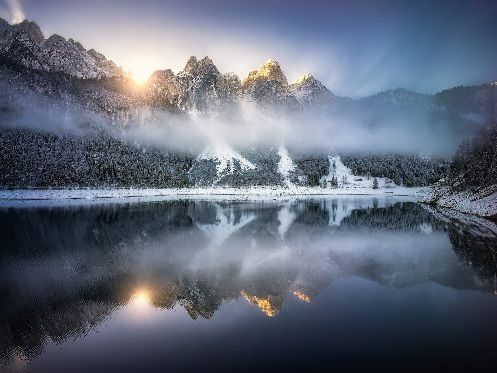 Обои озеро, горы, отражение, австрия, альпы, gosauseen, озеро гозаузее, lake, mountains, reflection, austria, alps, gosausee lake разрешение 2048x1466 Загрузить