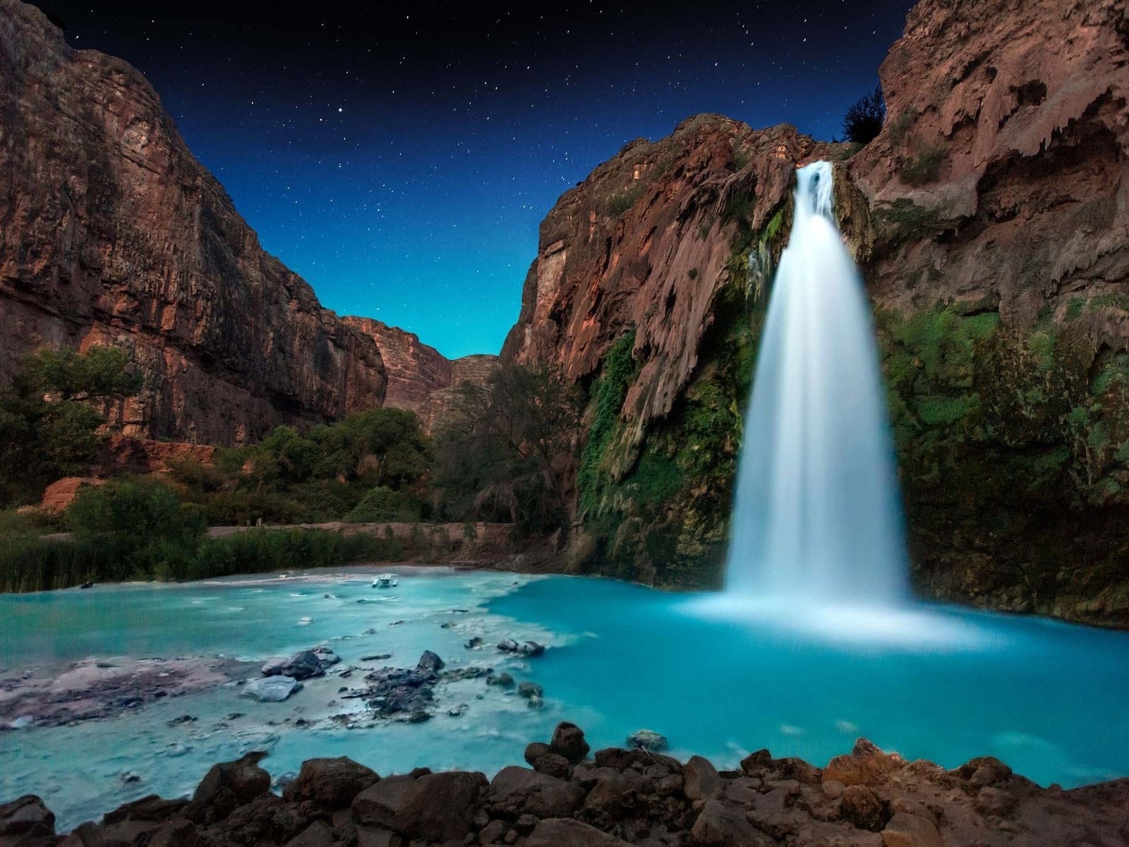 Обои скалы, каньон, сша, аризона, водопад хавасу, rocks, canyon, usa, az, havasu falls разрешение 2048x1365 Загрузить