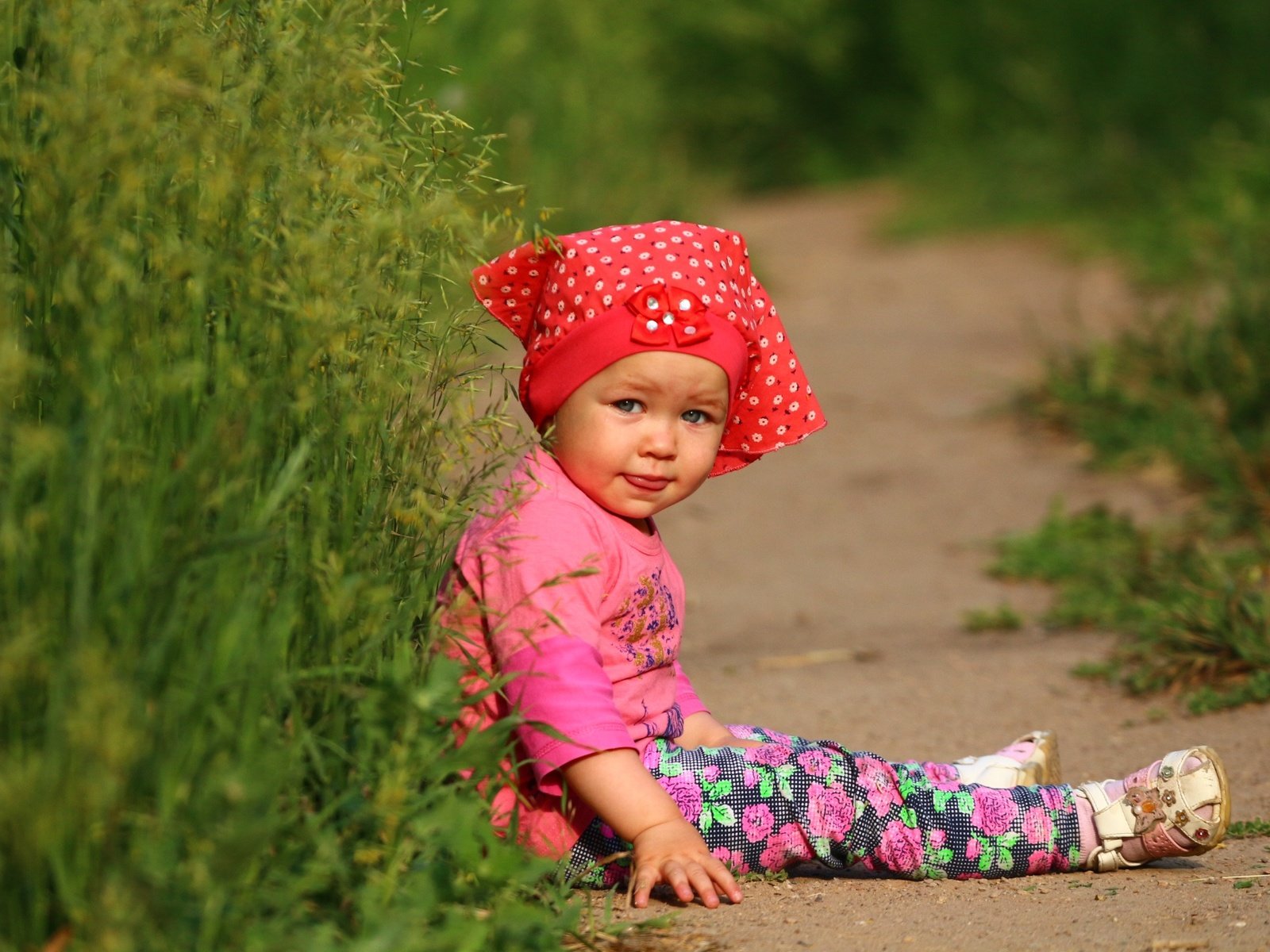 Обои трава, лето, взгляд, девочка, ребенок, малышка, grass, summer, look, girl, child, baby разрешение 1920x1280 Загрузить