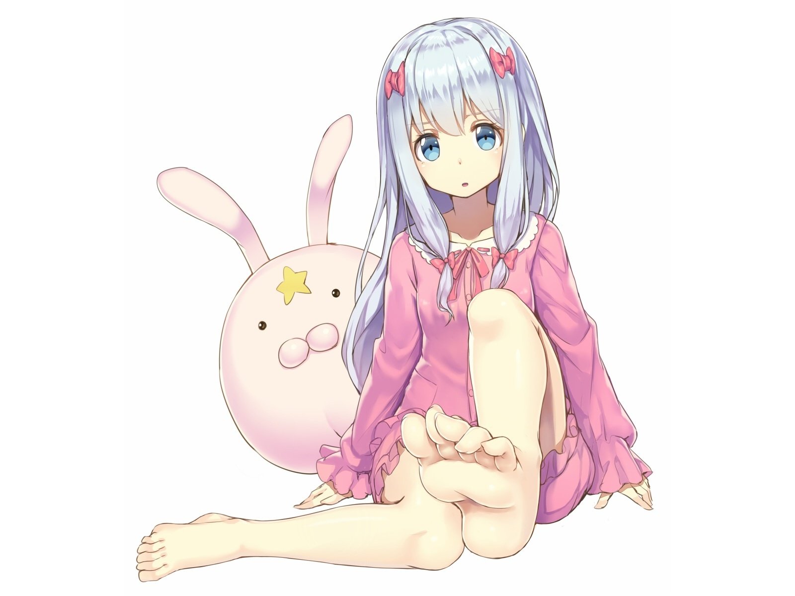 Обои девушка, взгляд, аниме, ножки, бос, gray hair, izumi sagiri, eromanga-sensei, girl, look, anime, legs, barefoot разрешение 1920x1200 Загрузить