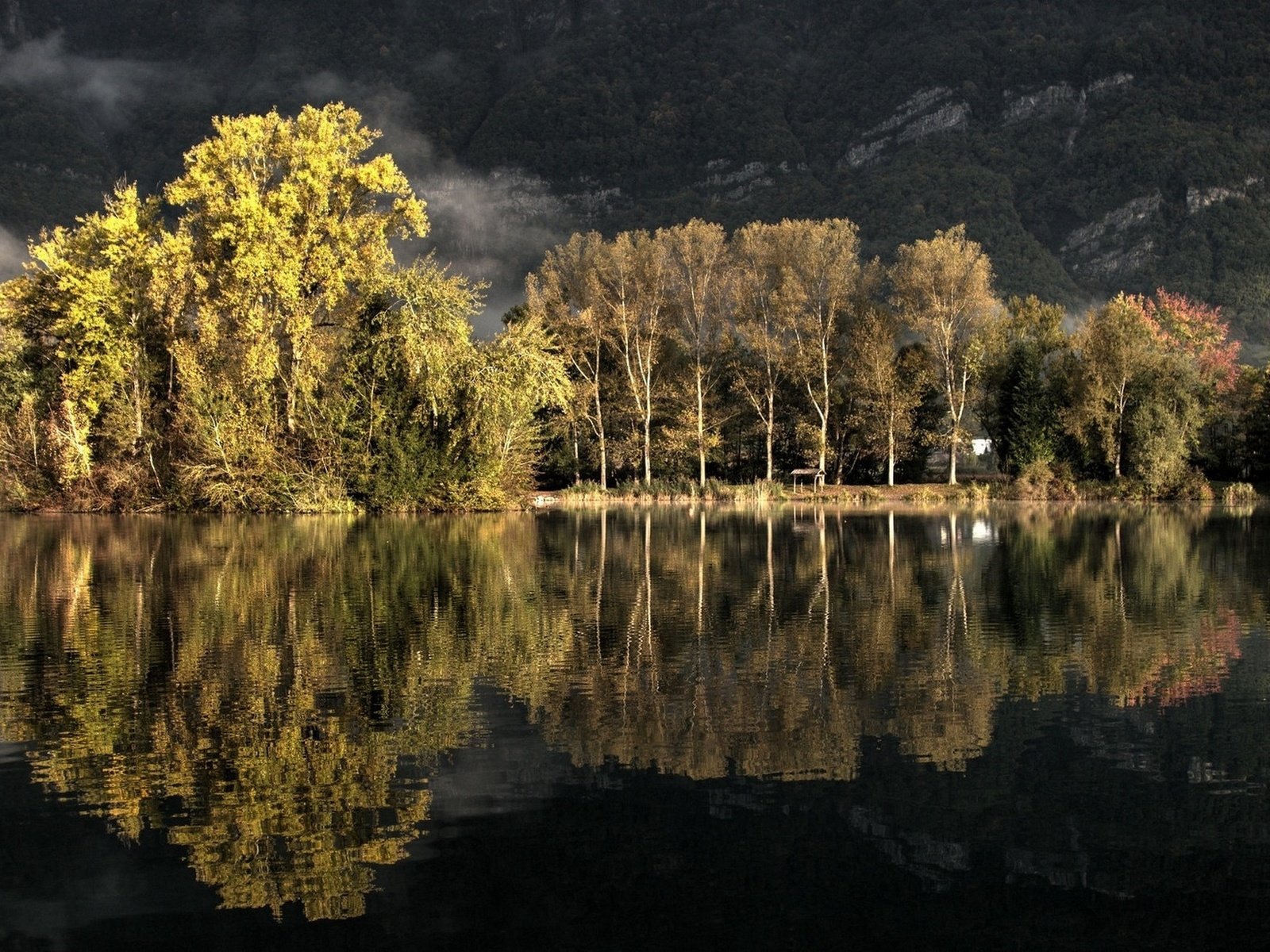 Обои деревья, озеро, природа, лес, отражение, пейзаж, осень, trees, lake, nature, forest, reflection, landscape, autumn разрешение 1920x1280 Загрузить