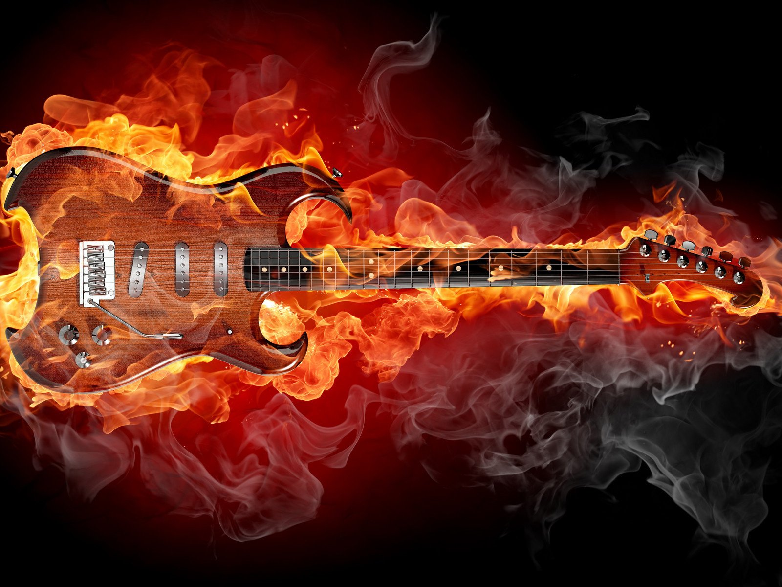 Обои гитара, огонь, струны, рок, электрогитара, соло, гитарный риф, guitar, fire, strings, rock, electric guitar, solo, guitar riff разрешение 1920x1200 Загрузить