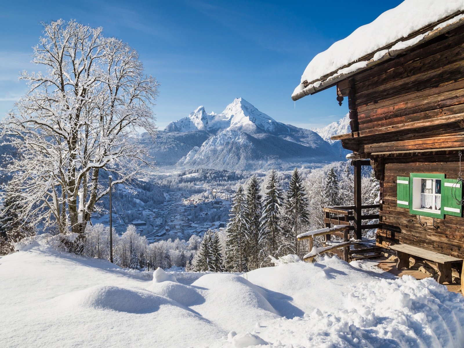 Обои горы, зима, mountains, winter разрешение 2880x1800 Загрузить