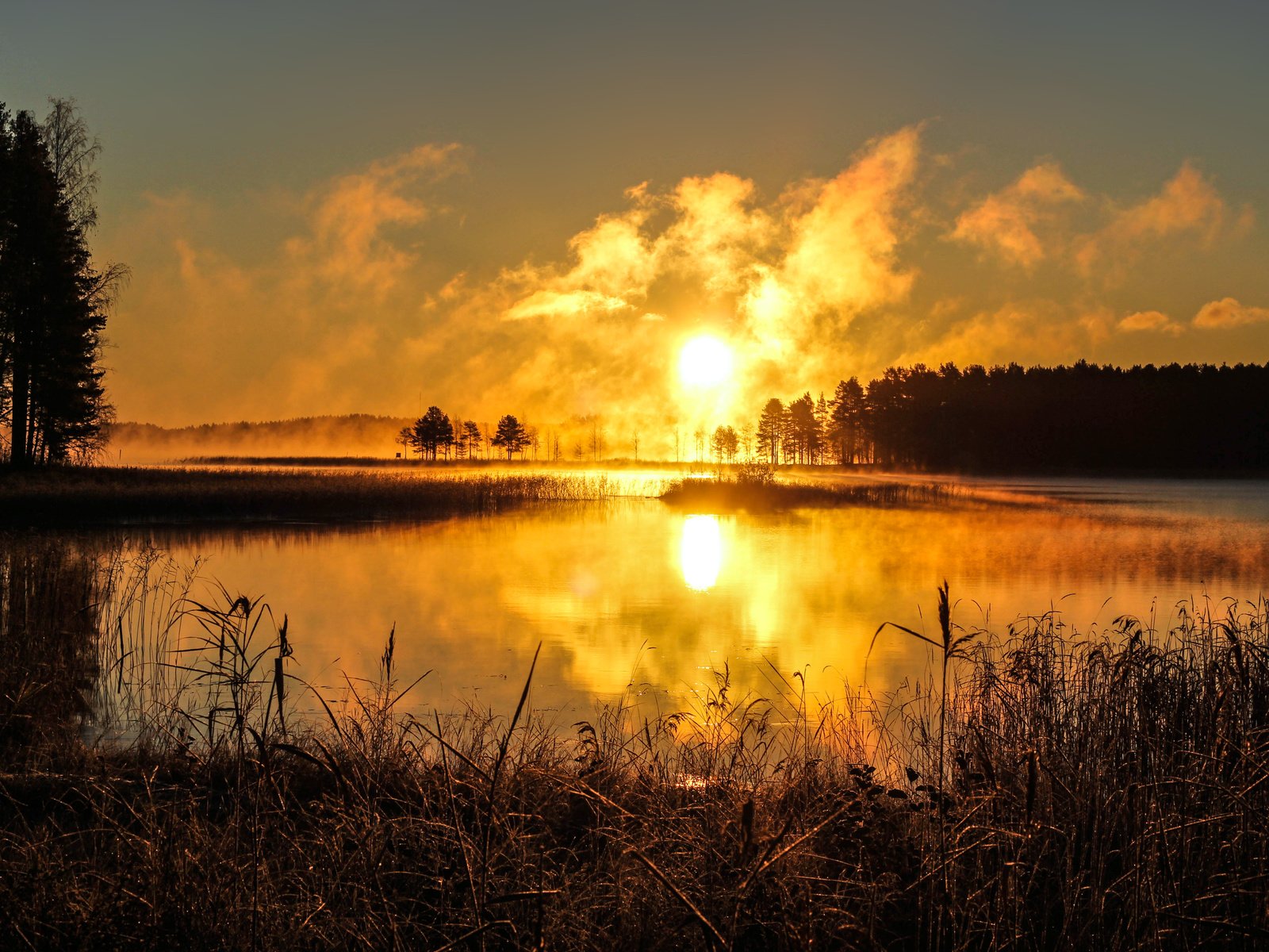 Обои озеро, закат, lake, sunset разрешение 5184x3456 Загрузить