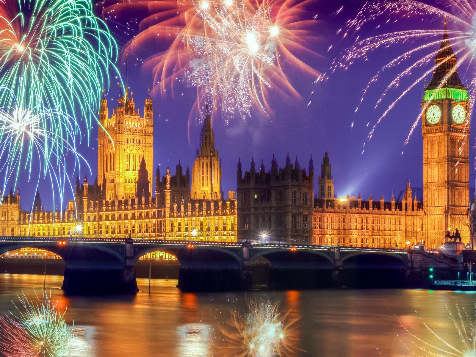 Обои лондон, англия, фейерверк, биг бен, вестминстер, london, england, fireworks, big ben, westminster разрешение 2880x1800 Загрузить