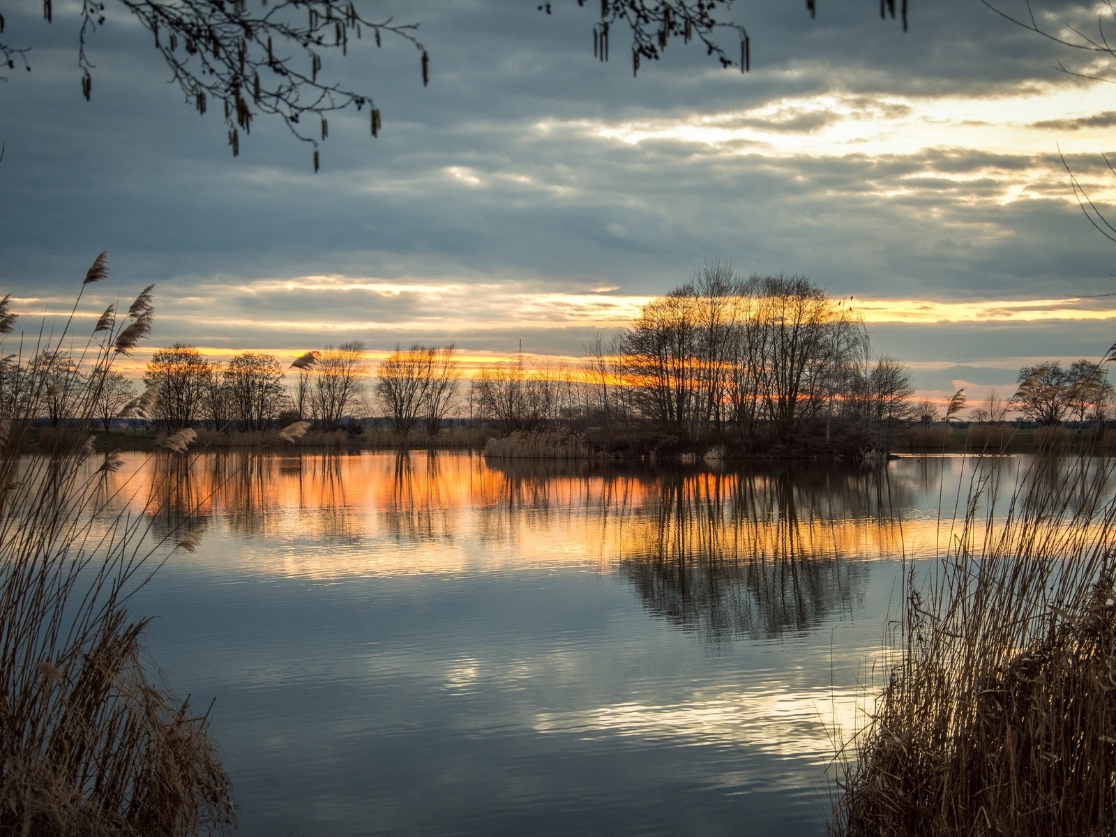 Обои небо, деревья, вечер, река, природа, отражение, осень, the sky, trees, the evening, river, nature, reflection, autumn разрешение 5947x3965 Загрузить