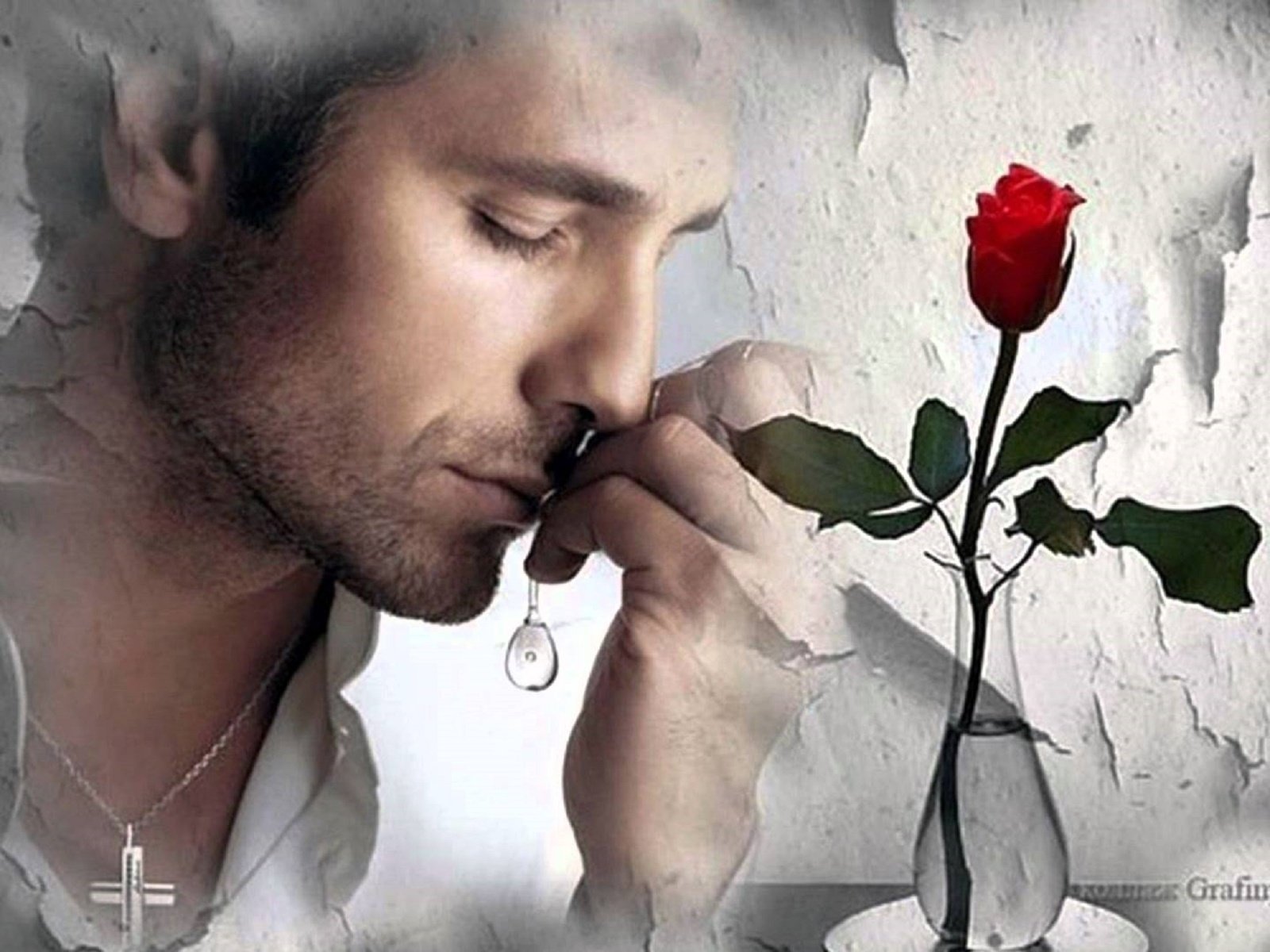 Обои грусть, роза, мужчина, печаль, sadness, rose, male разрешение 1940x1455 Загрузить