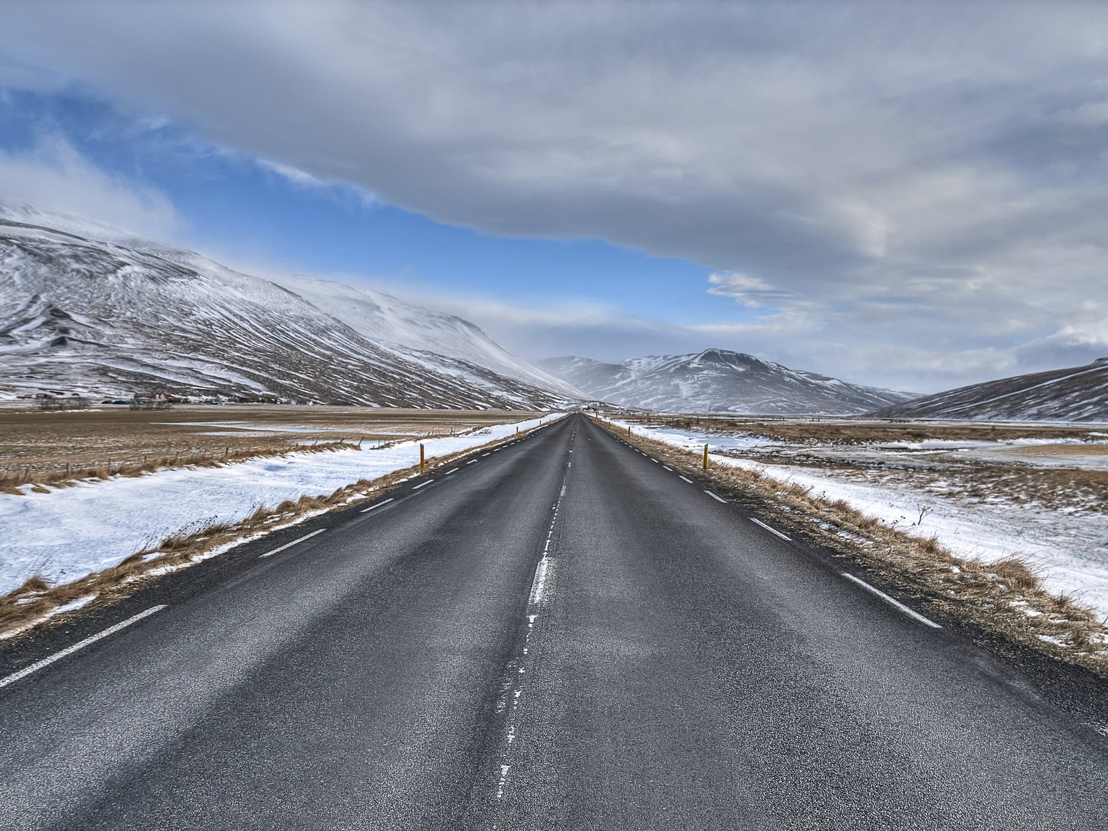 Обои дорога, снег, road, snow разрешение 3840x2160 Загрузить