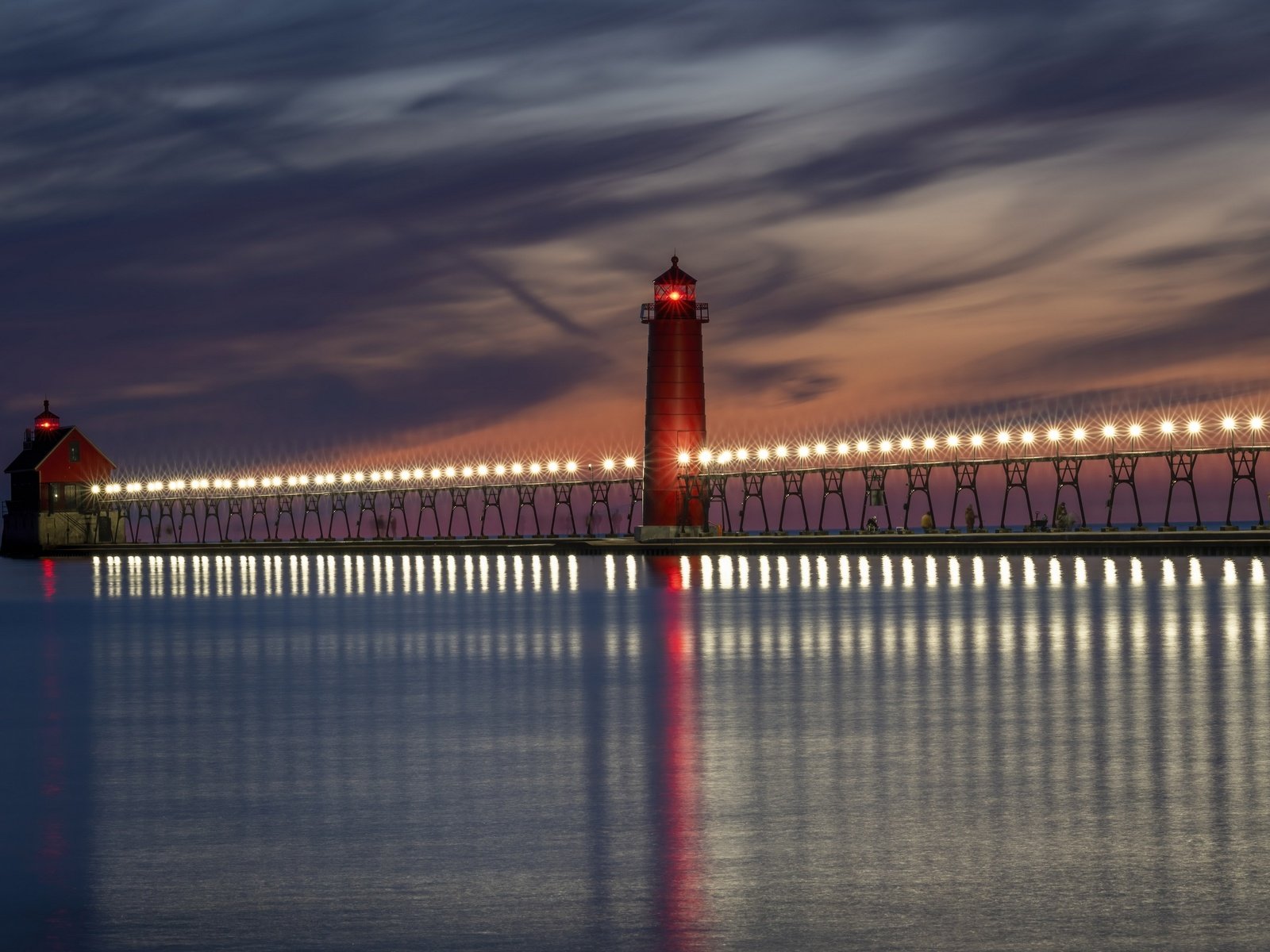 Обои маяк, мичиган, lighthouse, michigan разрешение 3840x2160 Загрузить