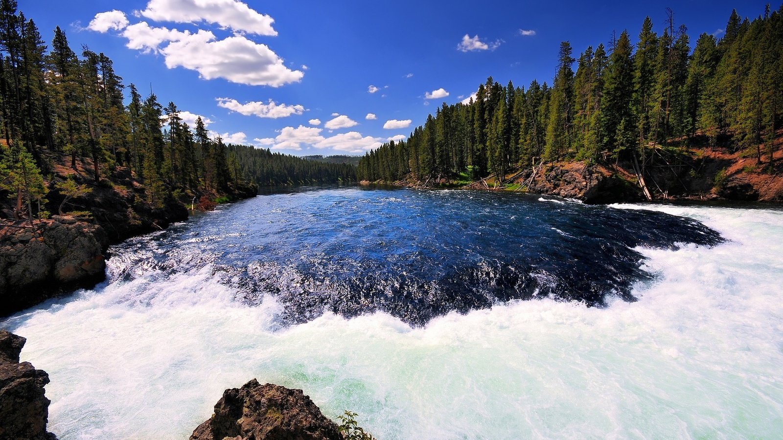 Обои река йеллоустон, йеллоустонский национальный парк, пороги, river yellowstone, yellowstone national park, thresholds разрешение 1920x1200 Загрузить