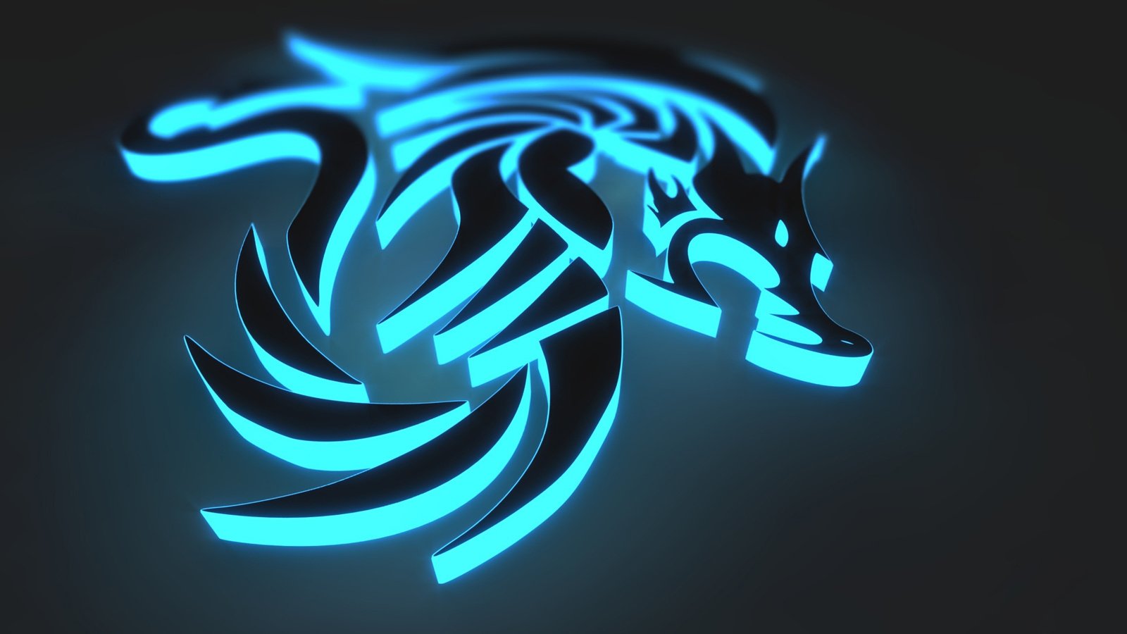 Обои неон, дракон, графика, neon, dragon, graphics разрешение 1920x1080 Загрузить