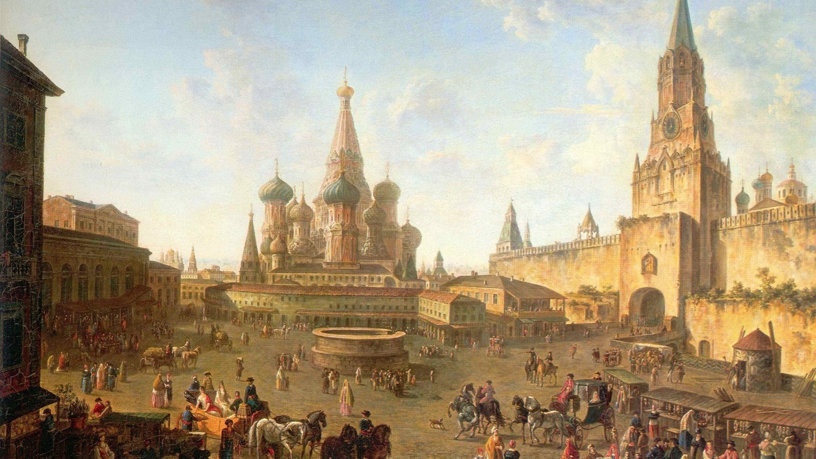 Обои картина, москва, красна площадь, picture, moscow, red square разрешение 2876x1995 Загрузить