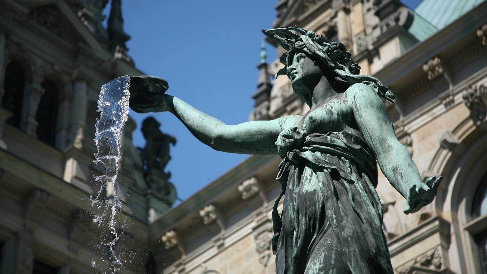 Обои вода, фонтан, статуя, германия, water, fountain, statue, germany разрешение 1920x1200 Загрузить