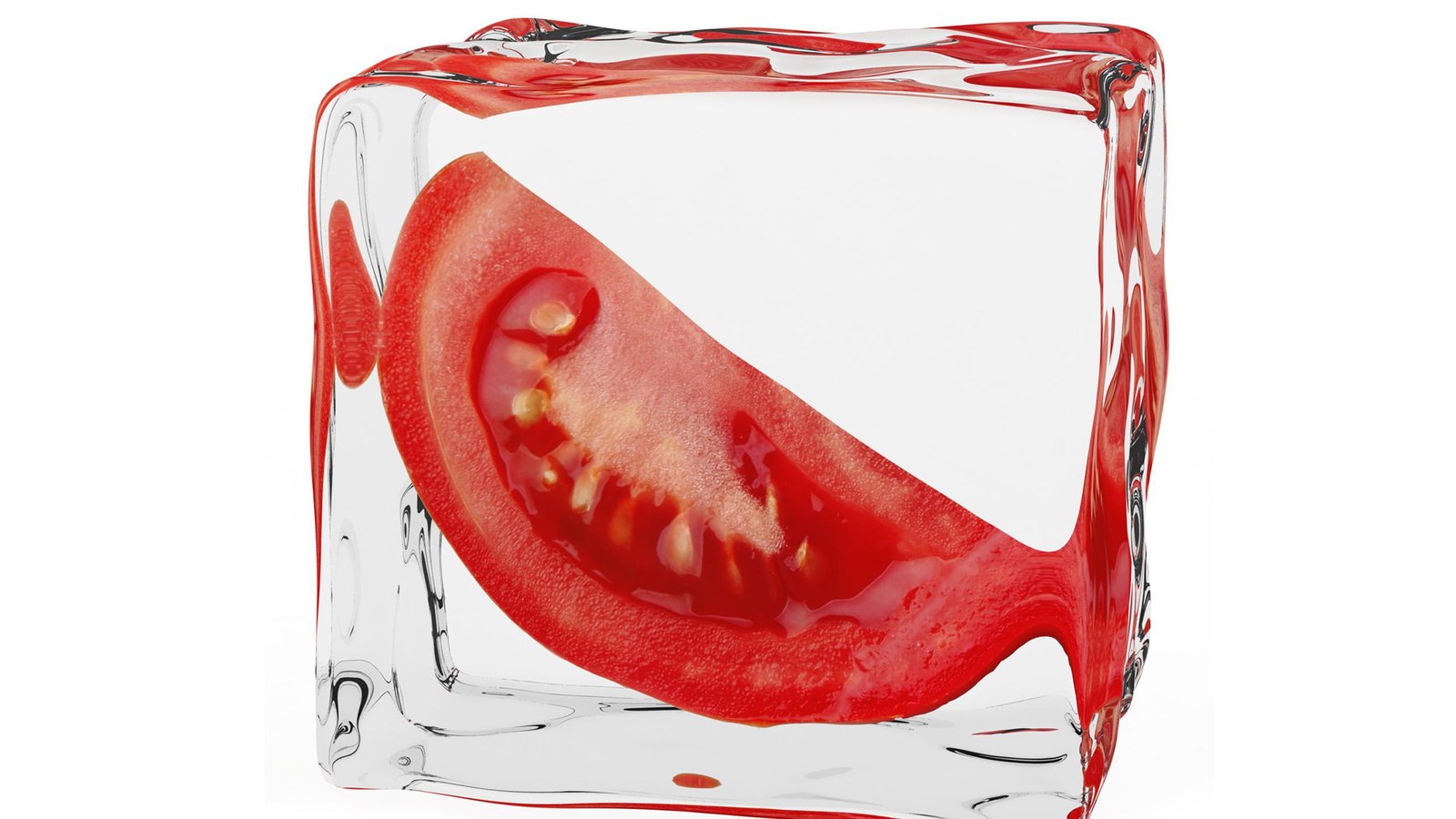 Обои минимализм, ice cube, помидоры, minimalism, tomatoes разрешение 2560x1920 Загрузить