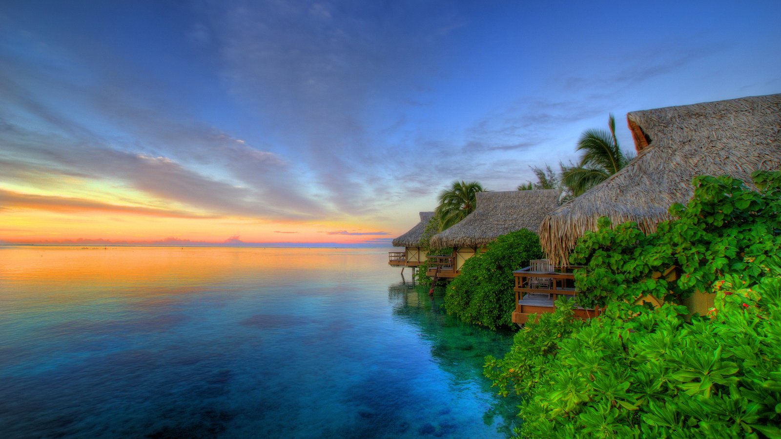 Обои закат, домик, таити, the island of moorea, sunset, house, tahiti разрешение 2560x1600 Загрузить