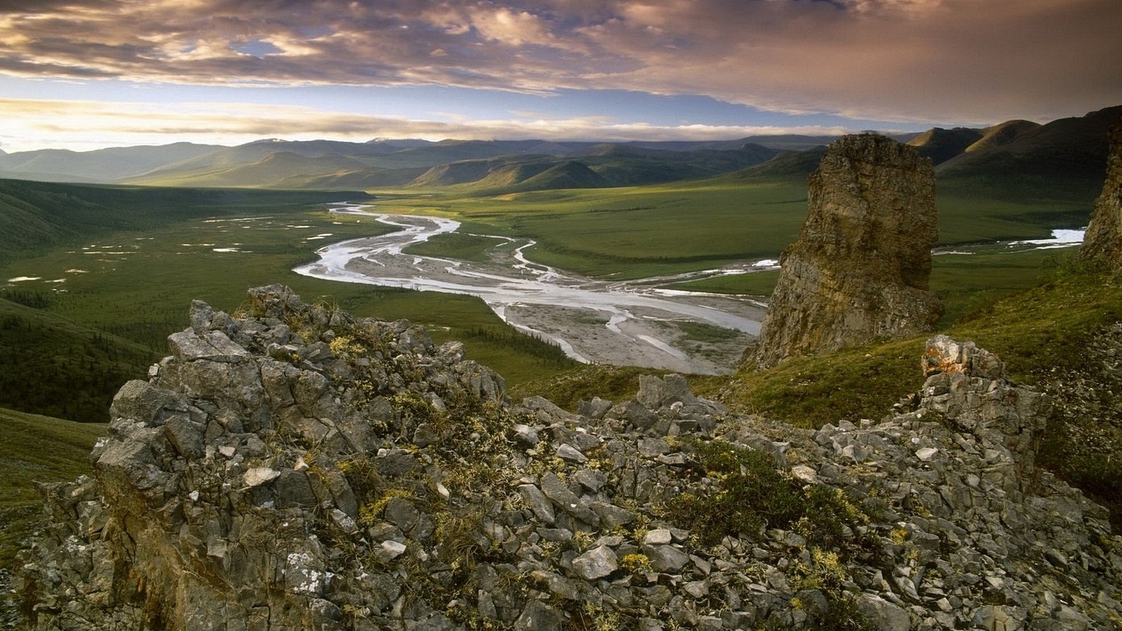 Обои скалы, канада, юкон, национальный парк клуэйн, kluane national park, muskeg creek tors, rocks, canada, yukon разрешение 1920x1080 Загрузить