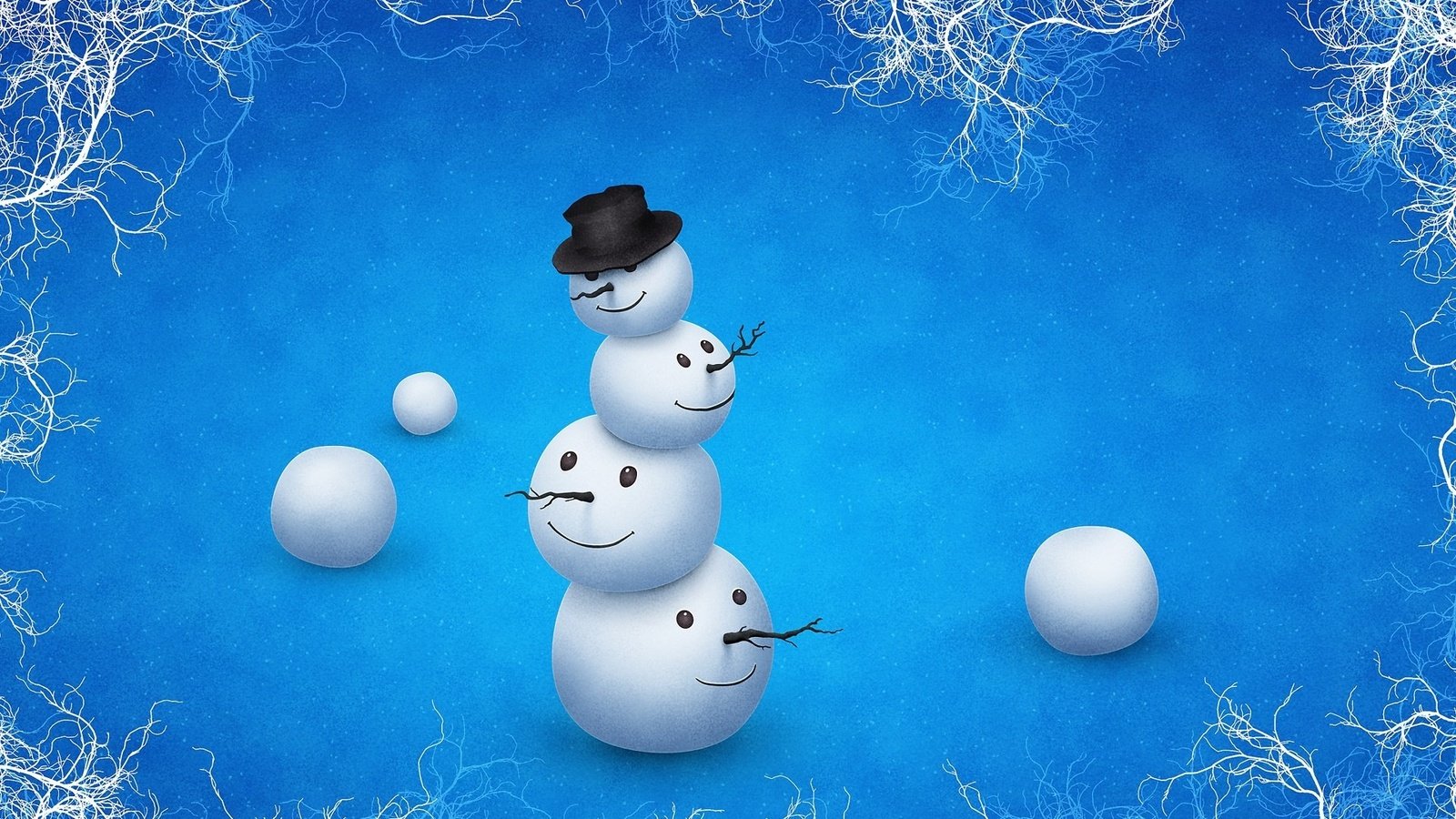 Обои зима, снеговик, головы, шляпа, прикол, неправильный, winter, snowman, head, hat, the trick, wrong разрешение 1920x1440 Загрузить