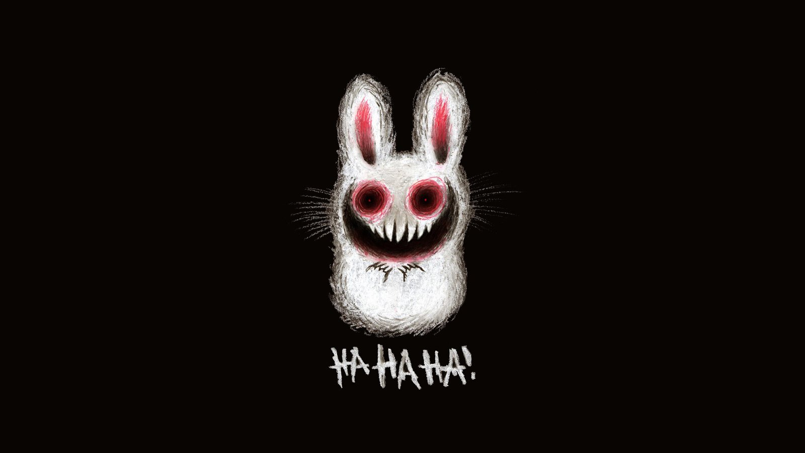 Обои рисунок, зубы, заяц, смех, зловещий заяц, figure, teeth, hare, laughter, ominous rabbit разрешение 1920x1080 Загрузить