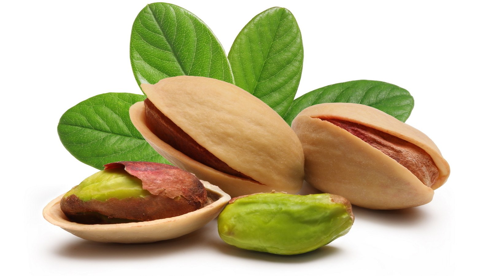 Обои орехи, листочки, фисташки, nuts, leaves, pistachios разрешение 1920x1080 Загрузить