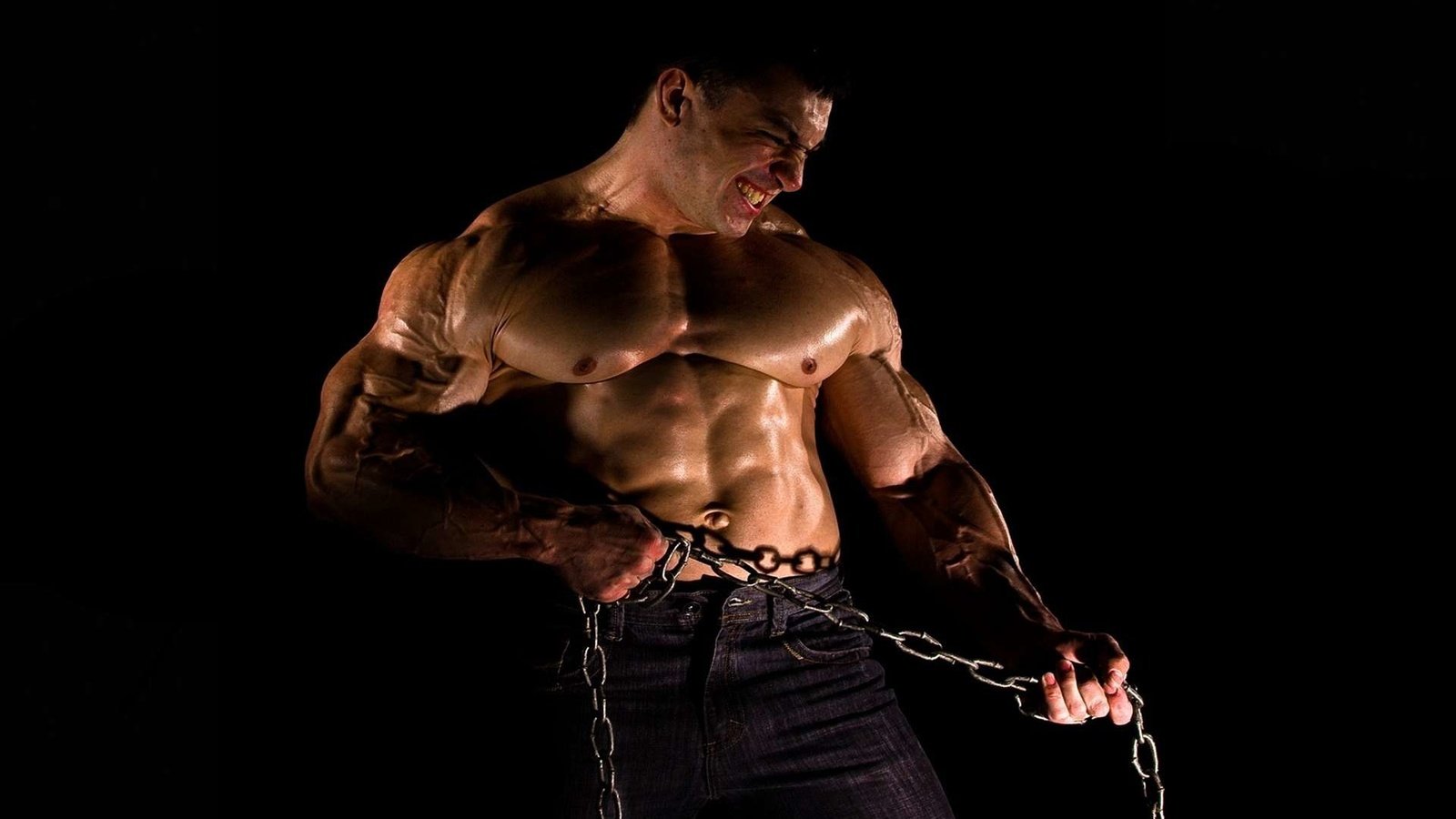 Обои взгляд, лицо, мужчина, цепь, сила, мышцы, цепи., look, face, male, chain, power, muscle, chain. разрешение 1920x1200 Загрузить