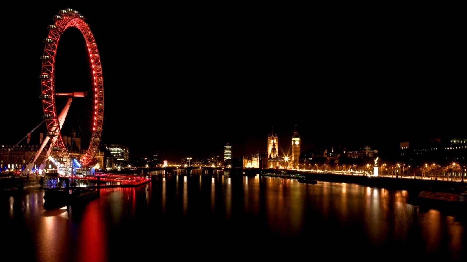 Обои ночь, лондон, колесо обозрения, англия, биг бен, река темза, night, london, ferris wheel, england, big ben разрешение 2000x1125 Загрузить