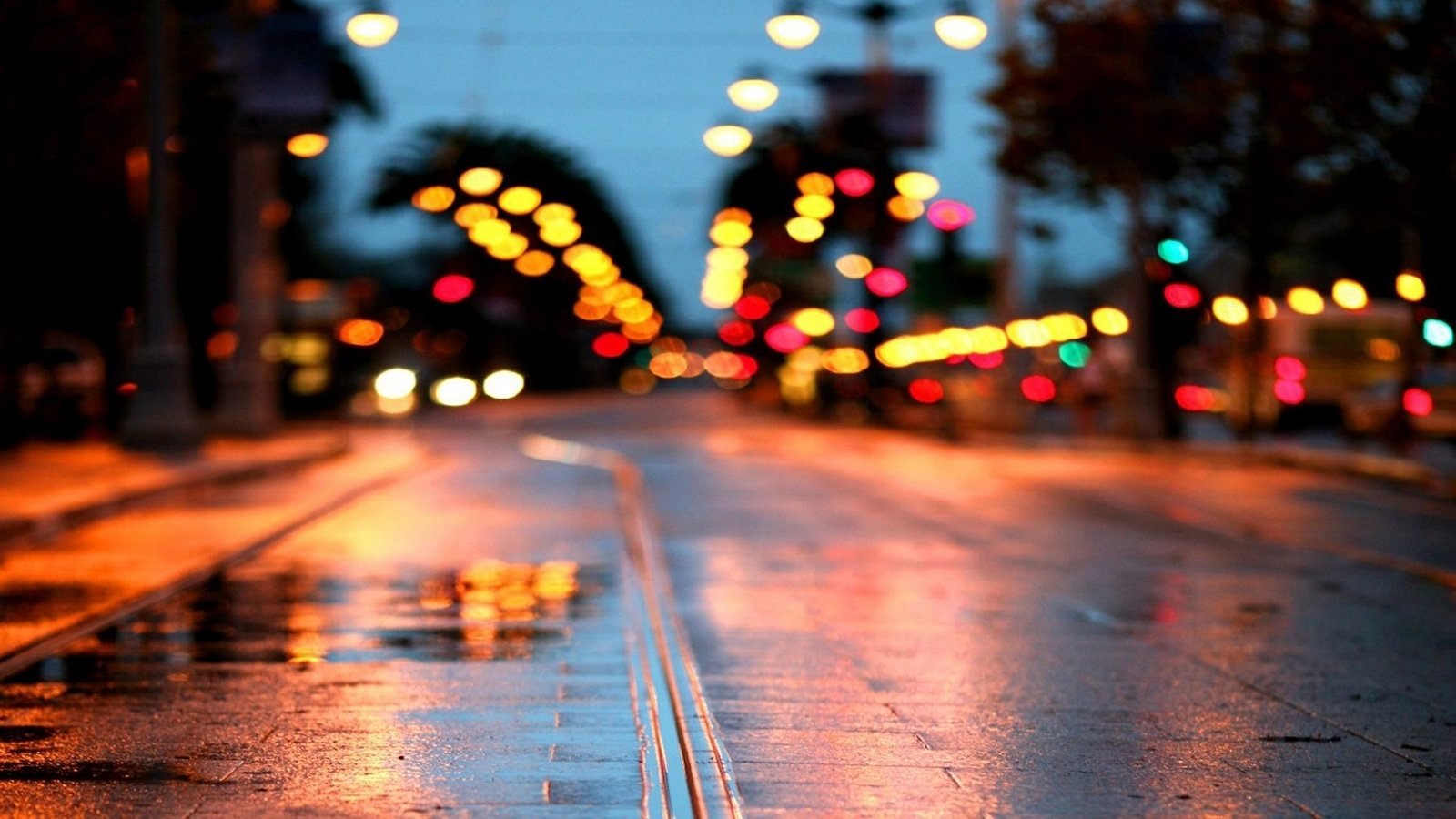 Обои дорога, огни, макро, улица, road, lights, macro, street разрешение 1920x1080 Загрузить