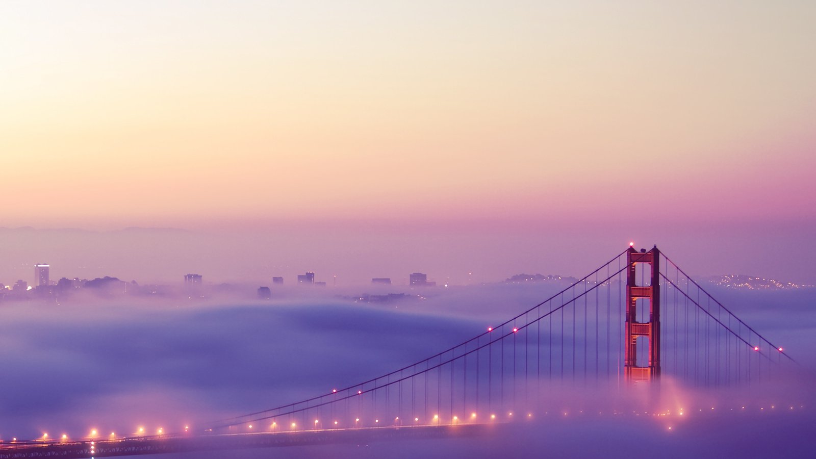 Обои утро, туман, сан-франциско, morning, fog, san francisco разрешение 2560x1600 Загрузить