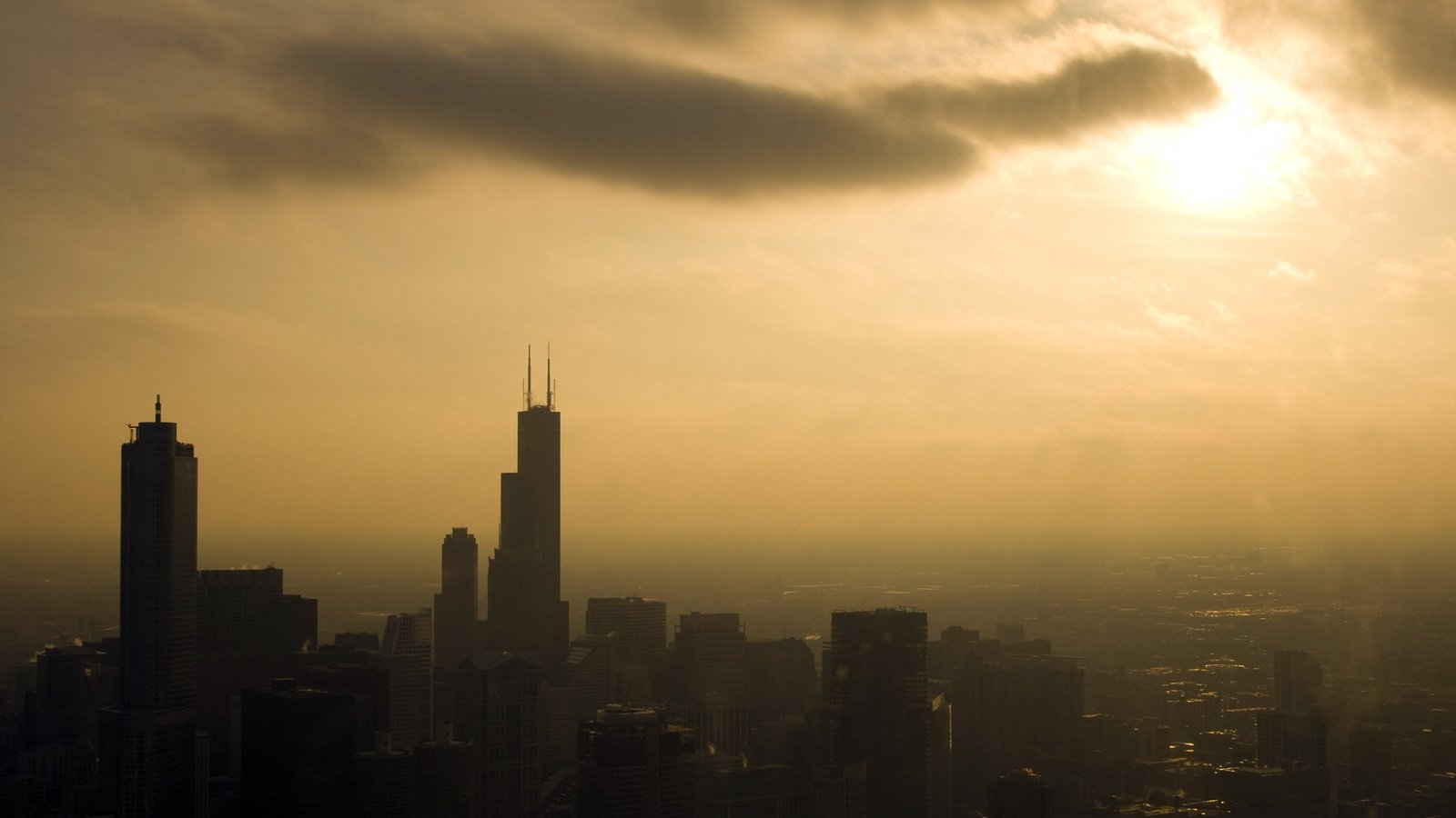 Обои облака, небоскребы, чикаго, clouds, skyscrapers, chicago разрешение 2560x1600 Загрузить