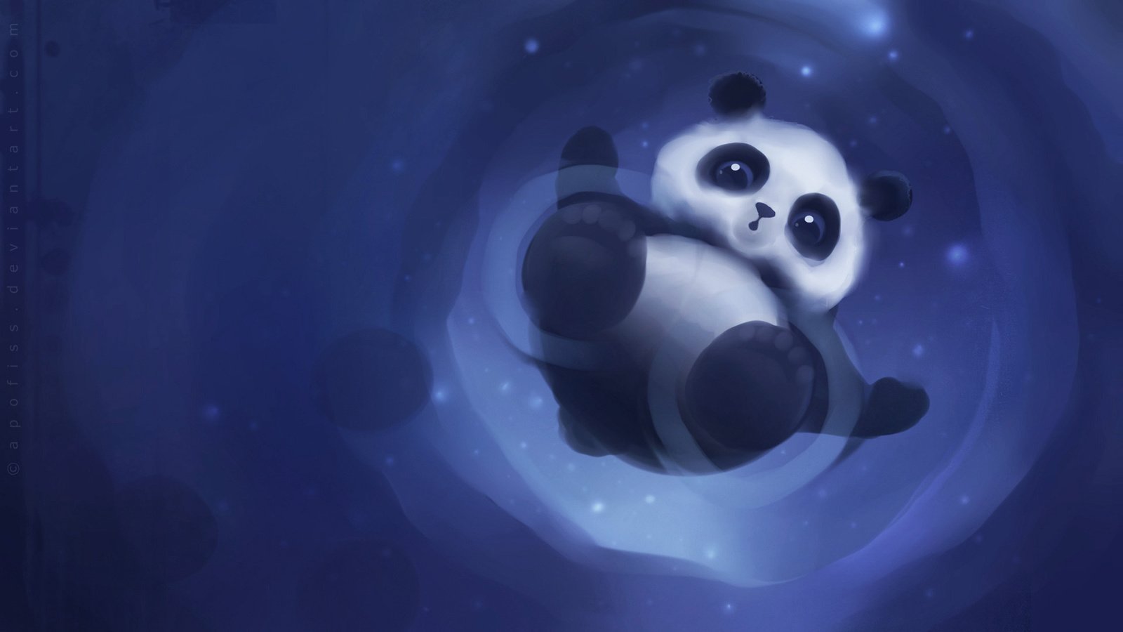 Обои рисунок, панда, няшка, figure, panda, i love it разрешение 1920x1080 Загрузить