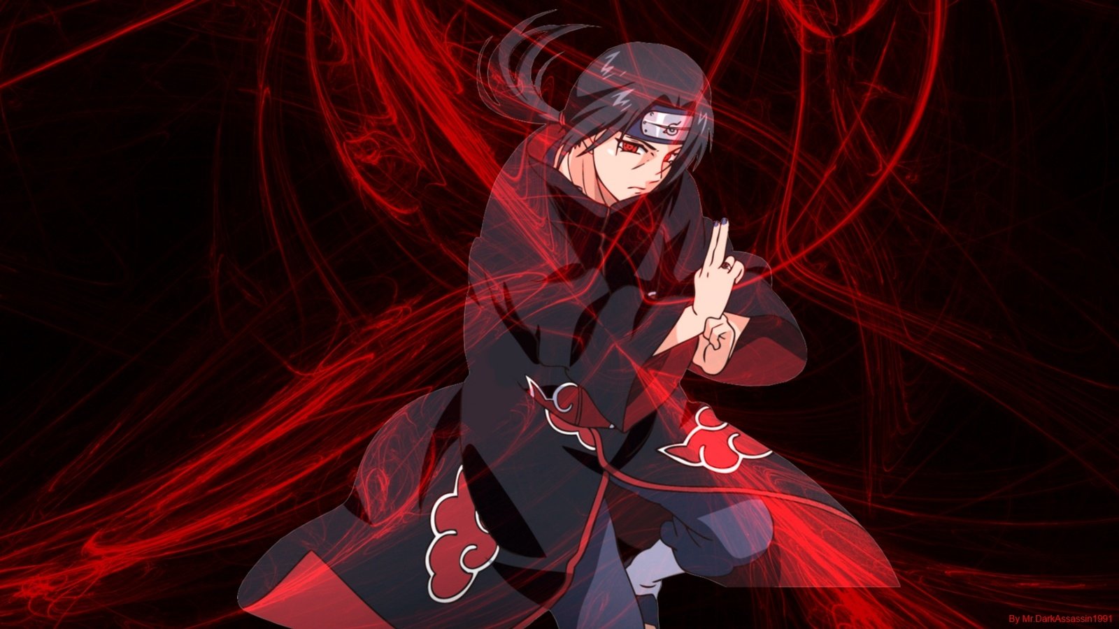 Скачать обои наруто, nindzya, itachi uchixa, naruto разрешение 1600x900  #52539