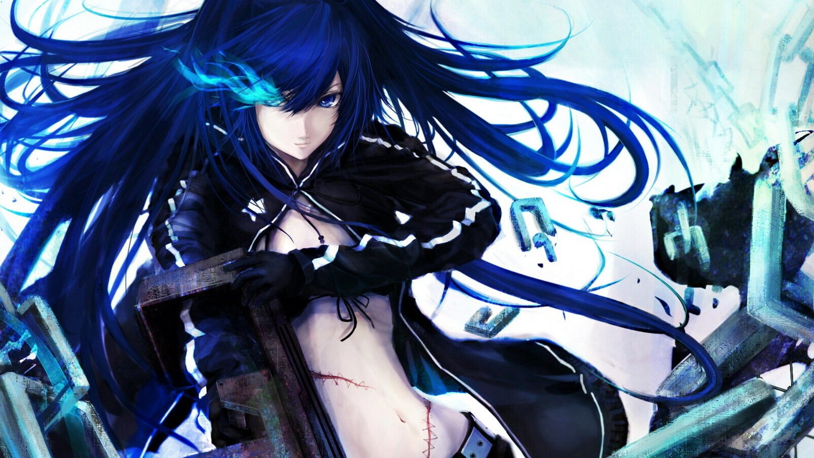 Обои девушка, аниме, black rock shooter, oruzhie, girl, anime разрешение 1920x1440 Загрузить